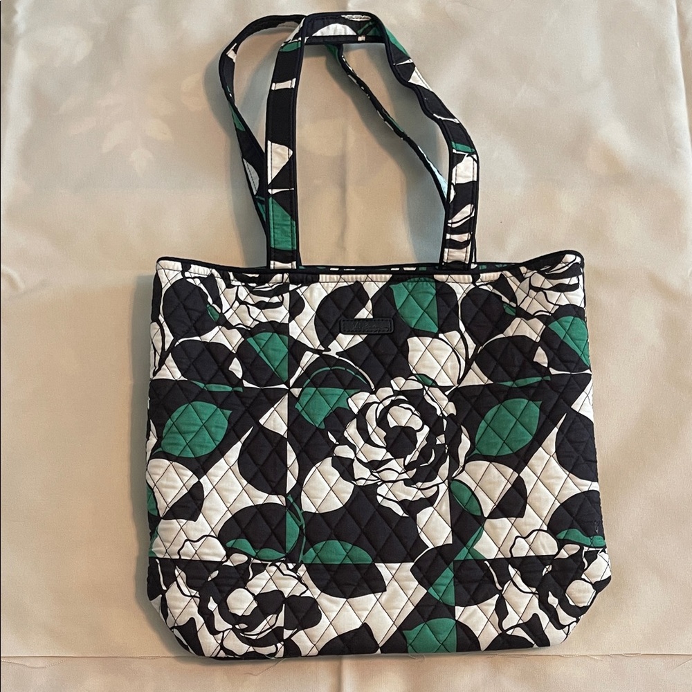 Vera Bradley Black and Green Floral Tote